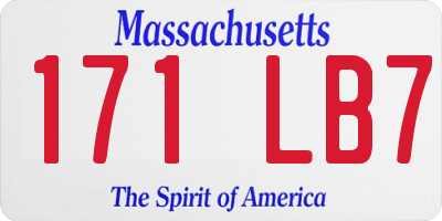 MA license plate 171LB7