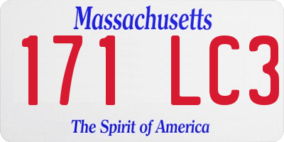 MA license plate 171LC3