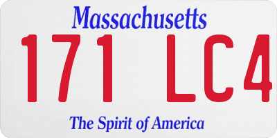 MA license plate 171LC4