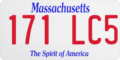 MA license plate 171LC5