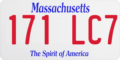 MA license plate 171LC7