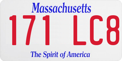 MA license plate 171LC8