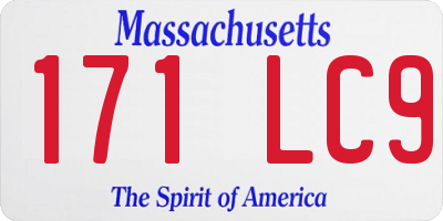 MA license plate 171LC9