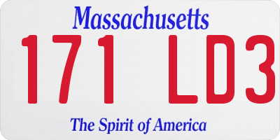 MA license plate 171LD3