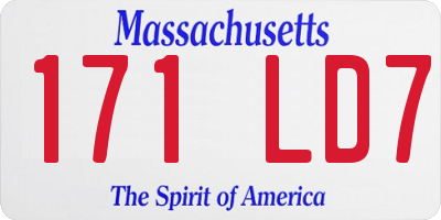 MA license plate 171LD7