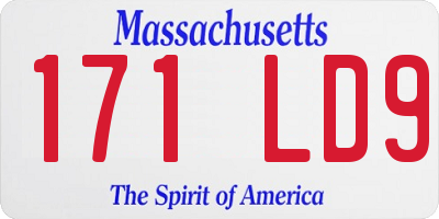MA license plate 171LD9