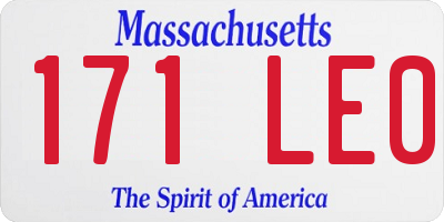 MA license plate 171LE0