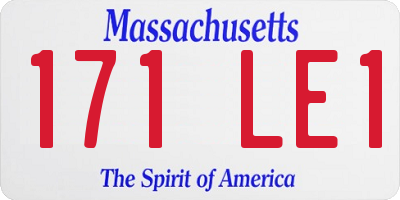 MA license plate 171LE1