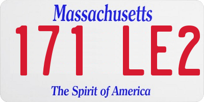 MA license plate 171LE2