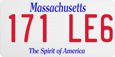 MA license plate 171LE6