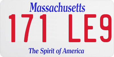 MA license plate 171LE9