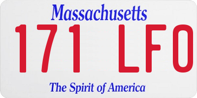 MA license plate 171LF0