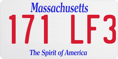MA license plate 171LF3
