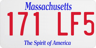 MA license plate 171LF5