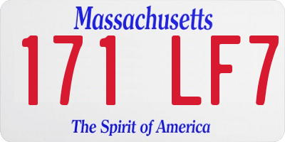 MA license plate 171LF7