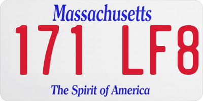 MA license plate 171LF8