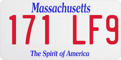 MA license plate 171LF9