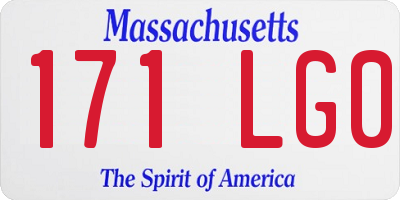 MA license plate 171LG0