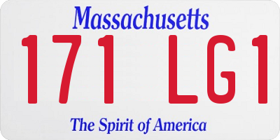 MA license plate 171LG1