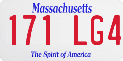 MA license plate 171LG4
