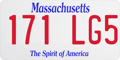 MA license plate 171LG5