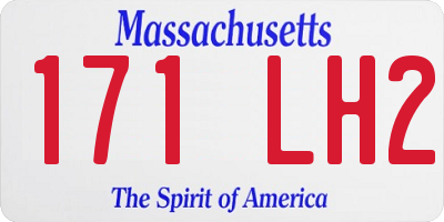 MA license plate 171LH2