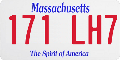 MA license plate 171LH7