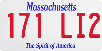 MA license plate 171LI2