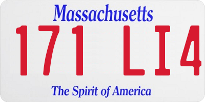 MA license plate 171LI4