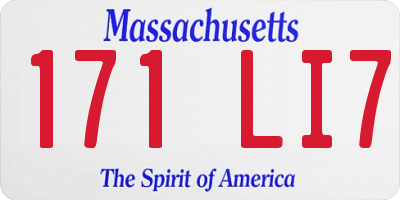 MA license plate 171LI7