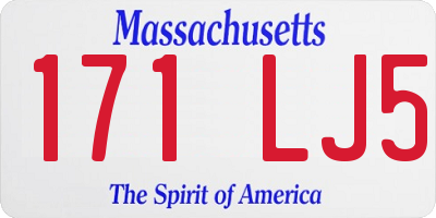 MA license plate 171LJ5