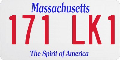 MA license plate 171LK1