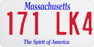 MA license plate 171LK4