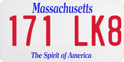 MA license plate 171LK8
