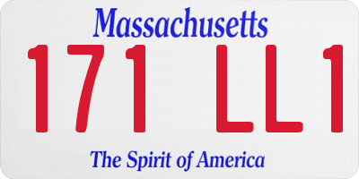 MA license plate 171LL1