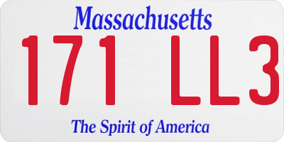 MA license plate 171LL3