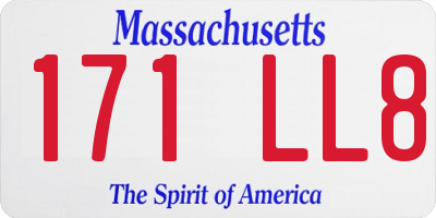 MA license plate 171LL8