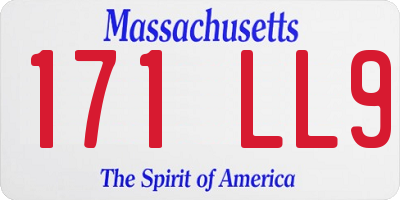 MA license plate 171LL9