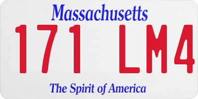 MA license plate 171LM4