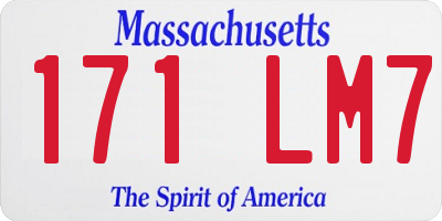MA license plate 171LM7