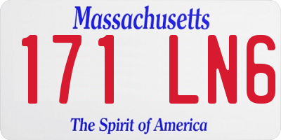 MA license plate 171LN6