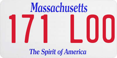 MA license plate 171LO0