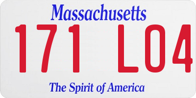 MA license plate 171LO4