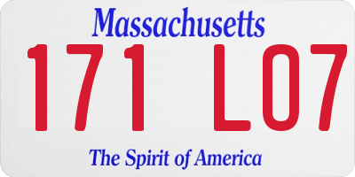 MA license plate 171LO7