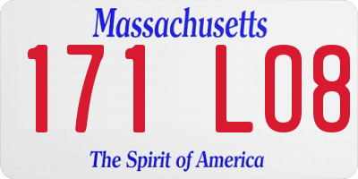 MA license plate 171LO8