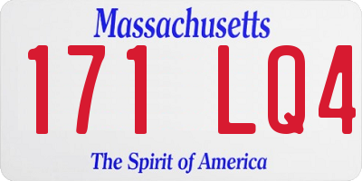 MA license plate 171LQ4