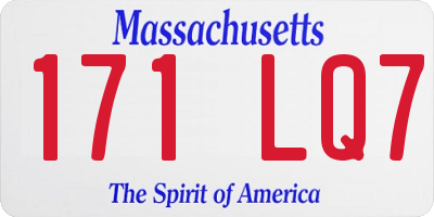 MA license plate 171LQ7