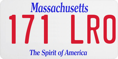 MA license plate 171LR0
