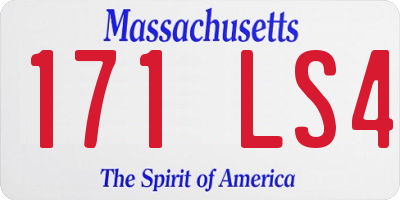 MA license plate 171LS4