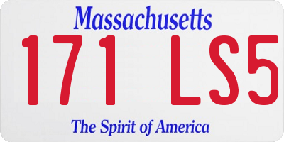 MA license plate 171LS5